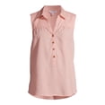 thumbnail image 2 of Time and Tru Women's Sleeveless Henley Popover Top, 2 of 6