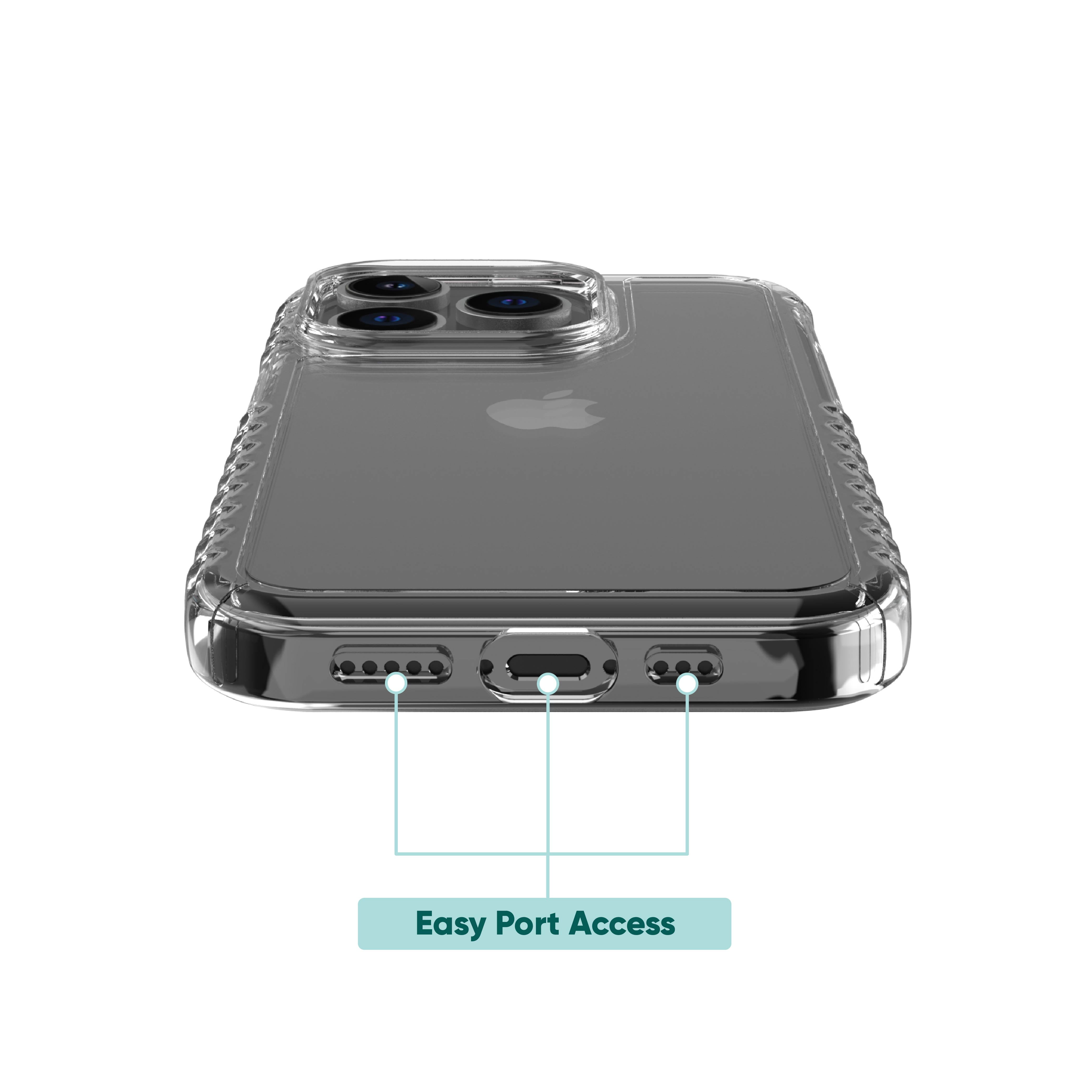 onn. Protective Gel Phone Case for iPhone 15 Pro - Clear