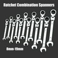thumbnail image 6 of SEIWEI Ratchet Combination Spanners Chrome Vanadium Flexible Metric Combination Wrench Head Ratchet Spanner Tool 16mm Silver, 6 of 8