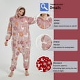 thumbnail image 3 of SWEETXIN Women's Snug Fit Reindeer One-Piece Pajamas, Glow-in-the-Dark Tie Dye Hooded Onesies Costume SizeXL, 3 of 7