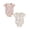 Light Blue 1PCS & Beige 1PCS, variant on 2 Pack Baby Side Snap Kimono Bodysuits, Cute Bow & Heart Print Ribbed Short Sleeve Triangle , Breathable Summer Belly Protection Rompers Unisex Newborn Boys Girls