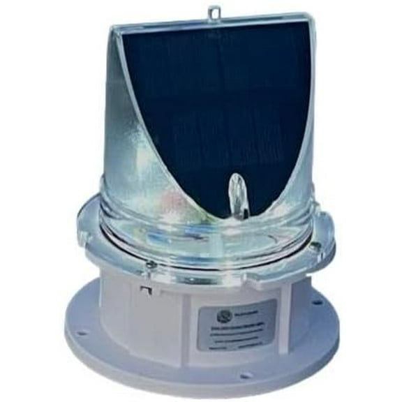 SNL-004 PRO Series Solar Warning Dock Light - Angled Solar Panel / Constant-ON or Adjustable Flash