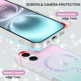 thumbnail image 4 of YINLAI iPhone 16 Case 6.1",Supported Mag-safe Glitter Sparkle Phone Case,Slim Tpu Transparent Shockproof Protective Case for iPhone 16,Pink-Blue, 4 of 8