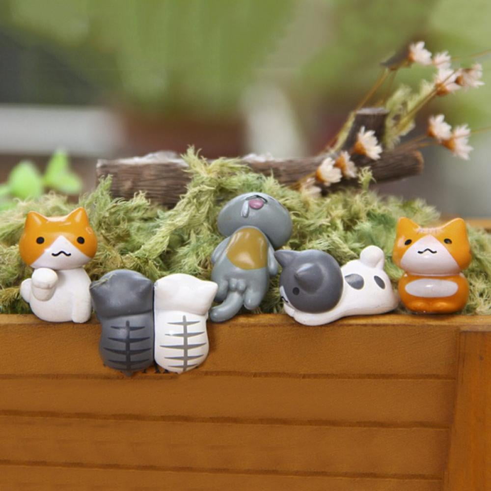 4pcs Mini Cats Miniature Craft Garden Miniatures for Home DIY Micro Landscape S 