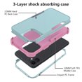 thumbnail image 5 of Apple iPhone 11 Case , iPhone 11 Pro Max Rugged Rubber Durable 3 in 1 Cover , Phone Case for Girl Men Women Cute (Teal+Pink), 5 of 7
