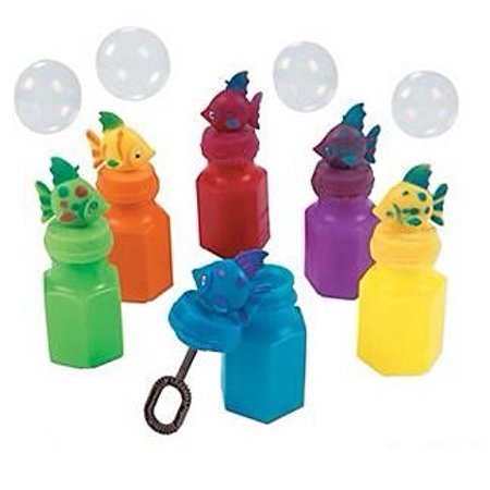 Tropical Bubbles - Tropical Fish Bubble Bottles-Indoor-Outdoor-Party Favors - 12 Assorted Tropical Fish Bubble Bottles