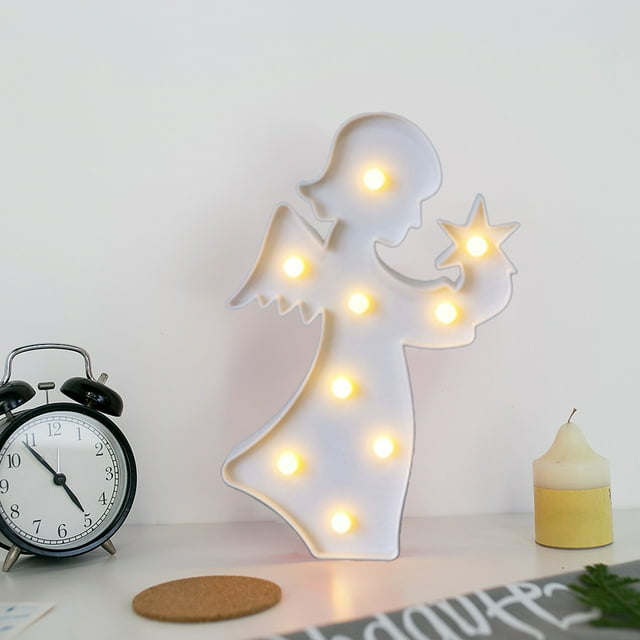 Lámpara Decorativa con Querubines Del Día de La Independencia | Ideal para Bodas, Fiestas, Cumpleaños y Eventos | Lámpara de Mesa de Plástico Blanco | 28 X 20 X 3 Cm | 0,13 Kg | Incluye 1 Lámpara