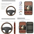 thumbnail image 3 of Jeiento Running Horse Car Accessories Sets with Car Seat Covers Car Floor Mats Steering Wheel Cover Seatbelt Shoulder Pad Auto Armrest Cover Southwest Aztec Coasters Keychains Lipstick Holder 17 PCS, 3 of 7