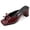 Red, variant on CHICVOMEY Womens Bow Knot Block Heel Mule Sandals Square Toe Open Toe Patent Leather Slide Heels Slip on Chunky Heel Slippers for Summer Party Wedding Daily Wear