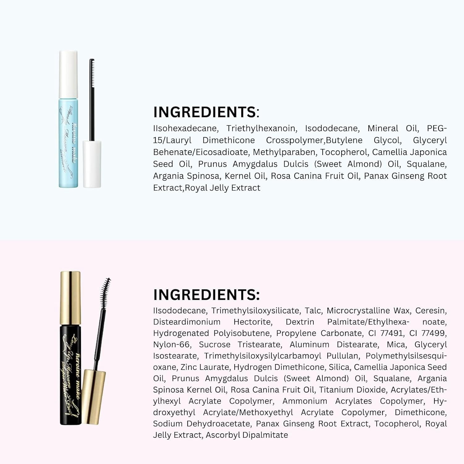 Heroine Make Long UP Mascara Super WP #01 Black and Speedy Mascara Remover Set (Japan Version)