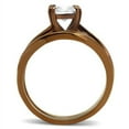 thumbnail image 3 of Luxe Jewelry Designs 2-Piece Women's IP Wedding Ring Set with CZ Stones, Size 7, 3 of 4