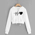 thumbnail image 2 of LMKIHUSA Women's Crop Zip Up Hoodies,Heart Print Cropped Hoodie jacket for Women Drawstring Long Sleeve Pockets Workout Crop Tops Cute Sweatshirts for Teen Girls,White,L, 2 of 5