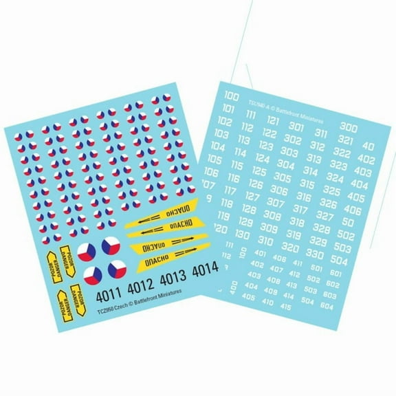 Battlefront Miniatures Czechoslovakian Decal Set New