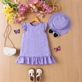 thumbnail image 2 of Robe Décontractée pour Femme Wo-Fusoul avec Manches Cap et Ourlet à Volants, Robe d'Été Trapèze pour Usage Quotidien et Fête, Tissu Doux et Extensible et Coupe Confortable, Ensemble Deux Pièces Incluant un Chapeau, 2 of 9