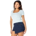 thumbnail image 5 of Celebrity Pink Women's and Women's Plus Short Sleeve Pointelle Top, Sizes XS-XXXL, 5 of 5