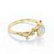 thumbnail image 5 of JeenMata Anillo de Compromiso Solitario de Cuatro Puntas con Diseño Botánico de Ópalo Australiano Redondo de 0,5 Quilates Chapado en Oro Amarillo de 18 K sobre Plata, 5 of 6
