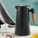 thumbnail image 4 of Tetera aislada, uso doméstico, tetera de presión, doble forro de vidrio, mango de madera de haya, fuerte retención de calor, presiona un botón, sin agua, termo negro, 4 of 6