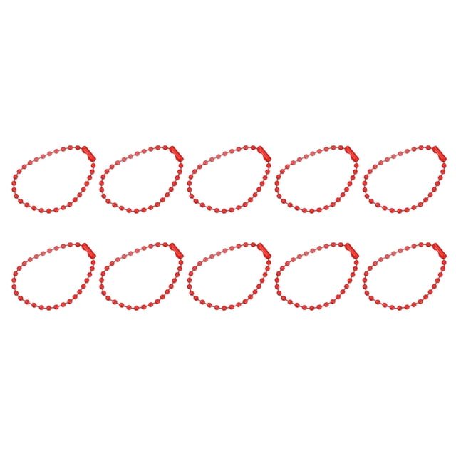 Unique Bargains 24Pack Red 4.72' Ball Bead Chains with Connectors for Key Chains DIY Crafts