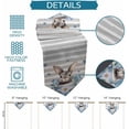 thumbnail image 7 of Easter Rabbit Triangle Table Runners Long Dresser Scarves Table Decoration for Wedding Party/Graduation Ceremony/Banquet Blue Flower Grey White Stripes Retro Lattice, 7 of 7