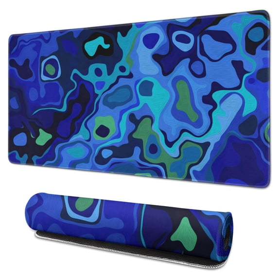 Blue World Camouflage mouse Padswaterproof,rubber multispandexnon Slip the Camouflage SeriesmousepadDesk Pad for Office Home Game 31.5x15.7inches