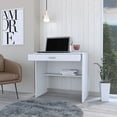 thumbnail image 6 of Nmkwnr Computer Desk with Shelf and Drawer, Writing Table for Office, Home, White, 6 of 7