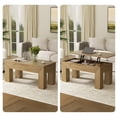 thumbnail image 5 of GUNAITO Lift Top Coffee Table with Storage, Wooden Convertible Coffee Table for Living Room, Farmhouse Center Table, Natural, 5 of 7