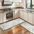 thumbnail image 3 of Kitchen Rugs Sets Of 2,White Gold Marble Pattern Anti Fatigue Kitchen Mat Rugs Non Slip Washable,Decorative Kitchen Floor Mats for Kitchen,Sink,Laundry,17"x47"+17"x47", 3 of 5