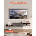 thumbnail image 2 of Soporte flotante para TV VEVOR, centro de entretenimiento de pared de 70" con toma de corriente y orificio para cable, moderno estante flotante para TV con mueble de almacenamiento, 2 of 8