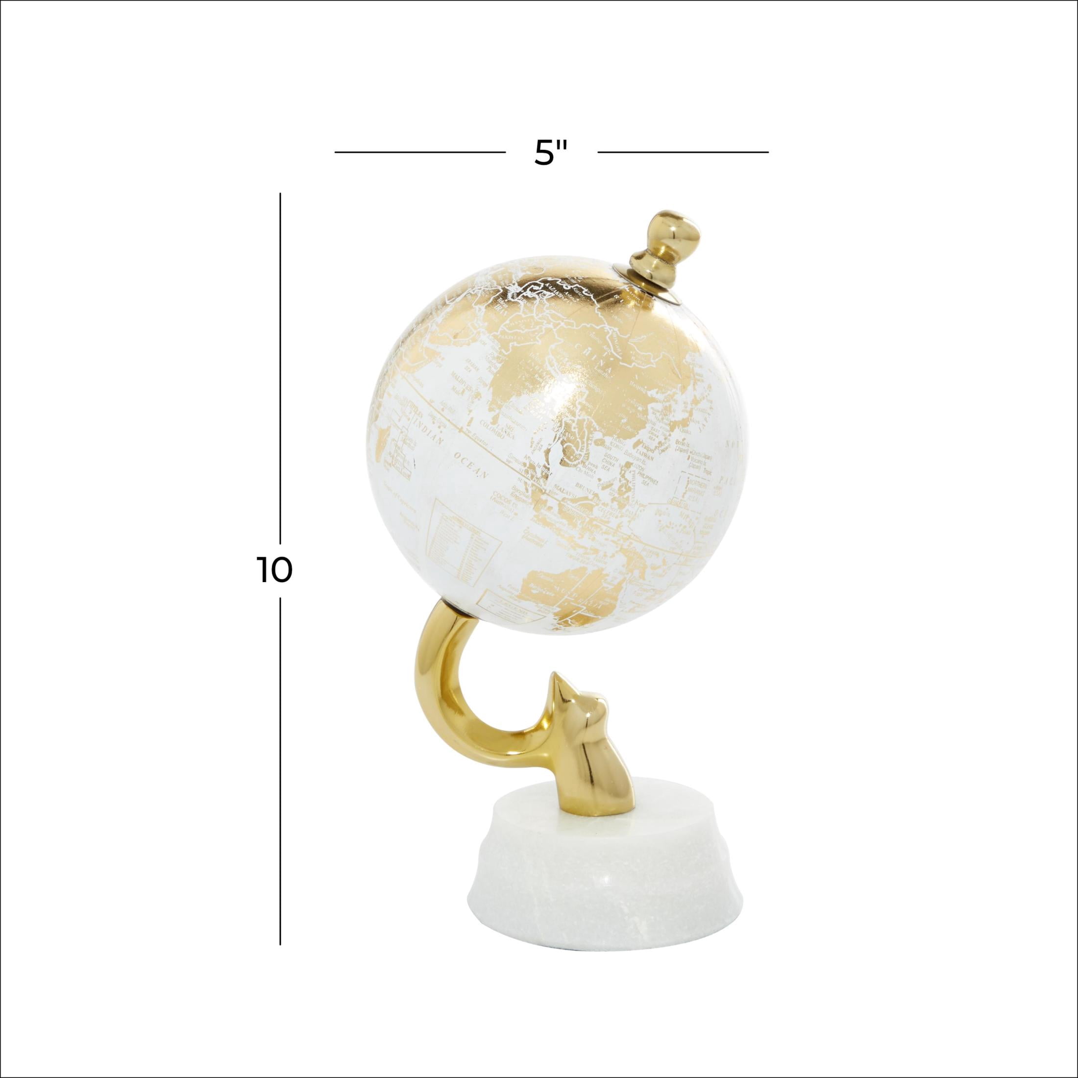 DecMode 5" Gold Globe with Marble Base