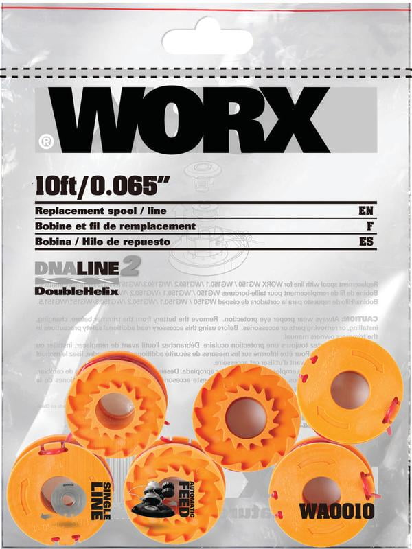 Worx DNA2 6-Pack Grass Trimmer Line for Cordless Series WG150s, 151s, 152, 155s, 160, 165,... by Positec Technology