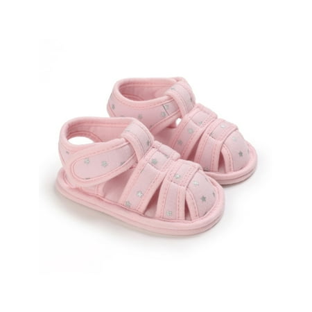 

Bellella Newborn Sandals Soft Sole Flat Sandal Summer Crib Shoes Comfort First Walkers Dress Wedding Pink 6-12 months