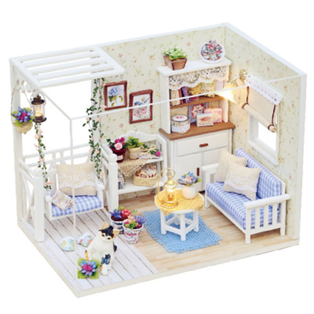 Details about   Doll House Miniature DIY Dollhouse With Doll Wooden House Toys For Children 