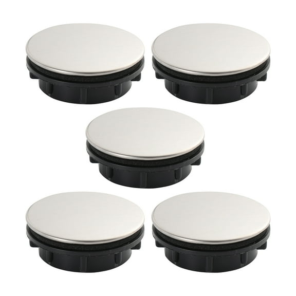 Masteelf 5pcs Sink Hole Plugs Faucet Hole Stopper Stainless Steel Versatile Sink Overflow Cover Sink Plugs Cover for Kitchen Bathroom Sinks