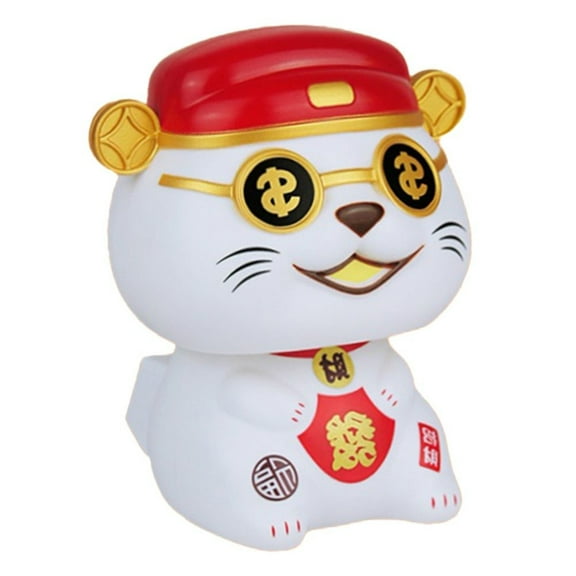Solar Powered Automatic Nodding God OF Fortune Cat Lucky Cat Car Ornaments