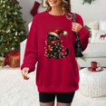 thumbnail image 2 of EHQJNJ Sweatshirts Graphiques pour Femmes Sans Capuche pour Femmes Gées Sweat à Capuche Imprimé de Noël pour Femmes Sweat-Shirt Col Rond Sweat-Shirt Orange Col Rond, 2 of 5