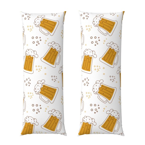 Balery Beer Funda Protectora para Almohada Corporal de Algodón Hipoalergénico con Cierre(55 x 21 pulgadas), Almohadas No Incluidas