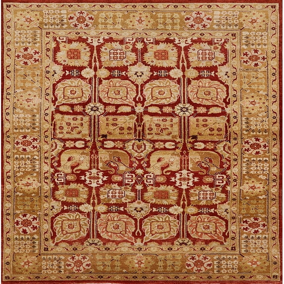 Ahgly Company Machine Washable Indoor Square Industrial Modern Orange Area Rugs, 4' Square