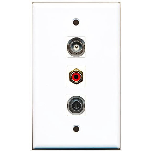 RiteAV - 1 Port RCA Red and 1 Port 3.5mm and 1 Port BNC Wall Plate