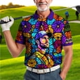 thumbnail image 6 of HOMYGIFTS Custom Face Stained Glass Golf Polo Shirt, Personalized Men’s Short Sleeve Sports Polo with Photo, Colorful Artistic Print, 6 of 10