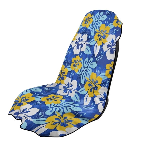 Psesaysky Hawaiian Hibiscus Car Seat Towel Cover with Storage Bag, Multi-Purpose Seats Cover for Trucks, Sweat Protection for Gym Swim, Machine Washable Car Seat Covers Front Seats