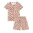 thumbnail image 3 of Kids Girls Fashion Cute Print Loose Short Sleeve Top Shorts Set Homewear Set, 3 of 8