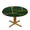 thumbnail image 3 of ONETECH Efavormart  Hunter Emerald Green Polyester Tablecloth with Gold Foil Geometric Pattern, 3 of 7