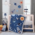 thumbnail image 4 of Lambs & Ivy Milky Way Blue/Silver Rocket Ship Nursery Lamp with Shade & Bulb, 4 of 4