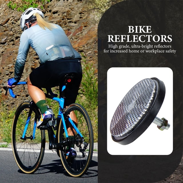 FONDOTIN 2Pcs Cycling Accessories Bike Lamp Reflector Plastic White For Bicycles