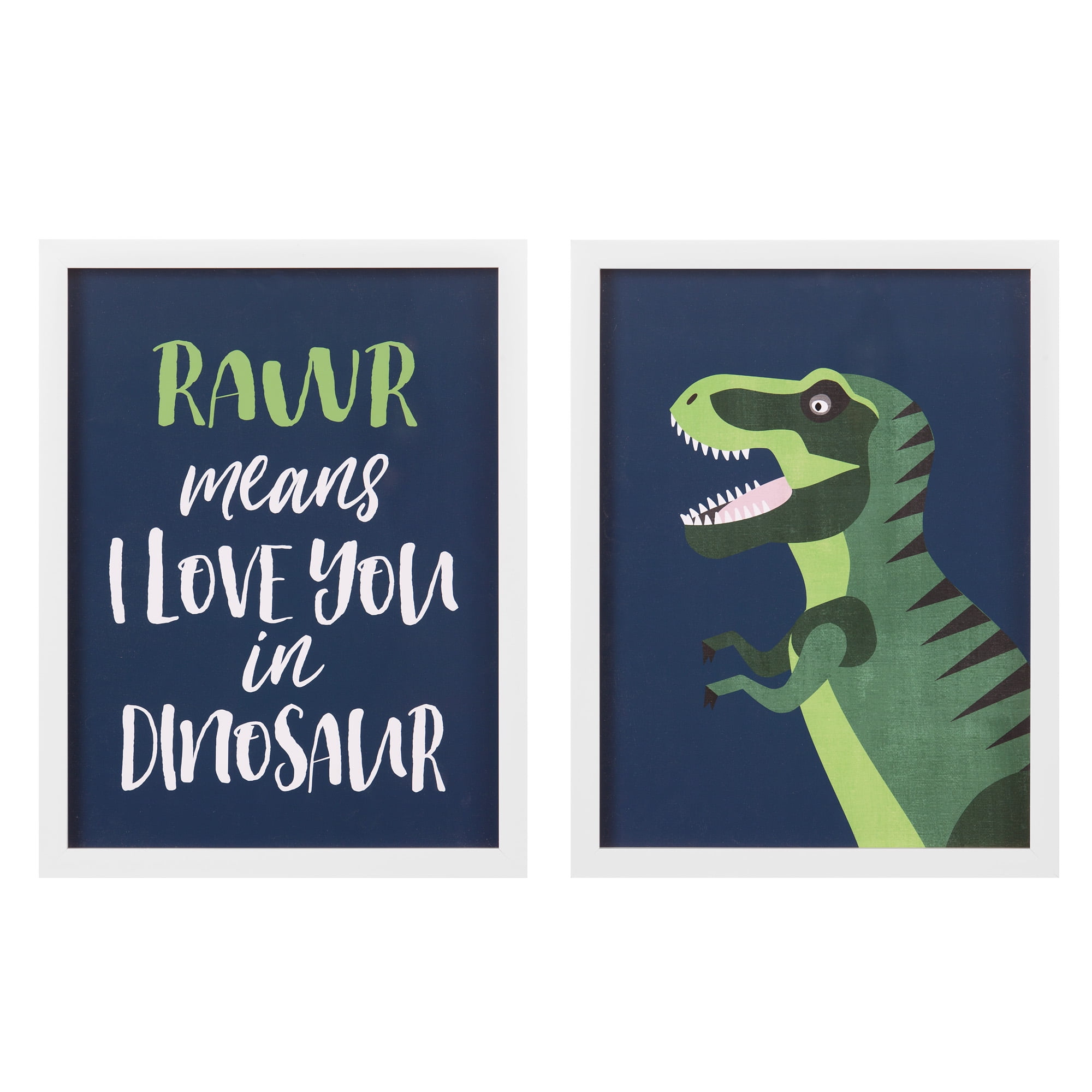 Proudly Made in USA Stupell Industries Roar Is I Love You In Dinosaur Oversized Wall Plaque Art 