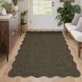 thumbnail image 5 of FairOnly 3'x5'Modern Ripple Weave Texture Machine Washable Area Rug for Living Room Ultra Thin Low Pile Non Slip Rug for Living Room Bedroom Kitchen,Brown, 5 of 7