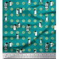 thumbnail image 1 of Soimoi Rayon Fabric Dot & Penguin Ocean Print Sewing Fabric Yard 42 Inch Wide, 1 of 1