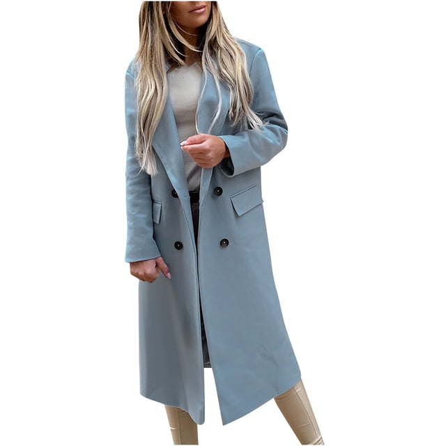 Otoño E Invierno Para Mujer, Tops Informales, Abrigo de Manga Larga Con Cuello de Traje, Cárdigan Liso, Abrigo Nizi Con Doble Botonadura, Tops Cortavientos Odeerbi ODB-6