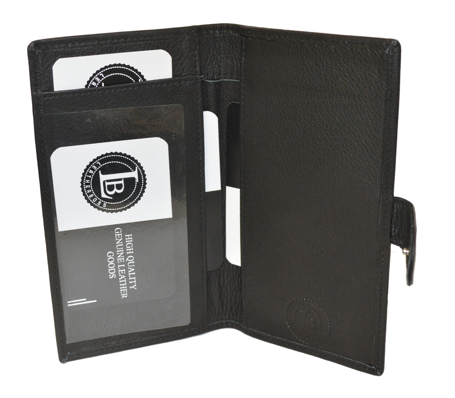 Leatherboss Checkbook Cover With Snap Closure