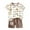 Sky Blue, variant on Loopsun Toddler Summer Sets, Fashion Girls' Casual Short Sleeve Round Neck Shoulder Botton Top Printed Short Pants Sets Light Blue 4-5 Years